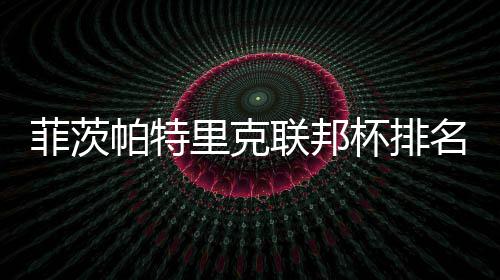 0万帕特一 到第突破奖金里克联邦名升杯排菲茨